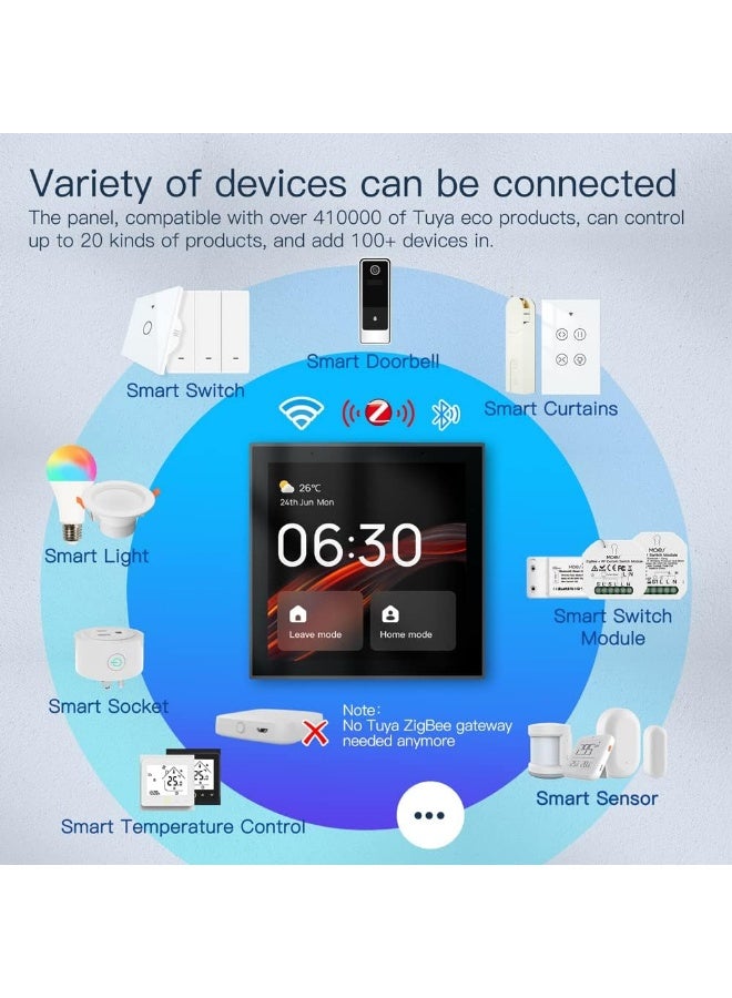 Tuya WiFi+Zigbee Intelligent Touched Screen Center Control Panel Voice Control Built-in ZigBeeGateway Intelligent Center Control Panel 4in Screen Center Control Panel Compatible with Alexa DOOMUN - Image 3